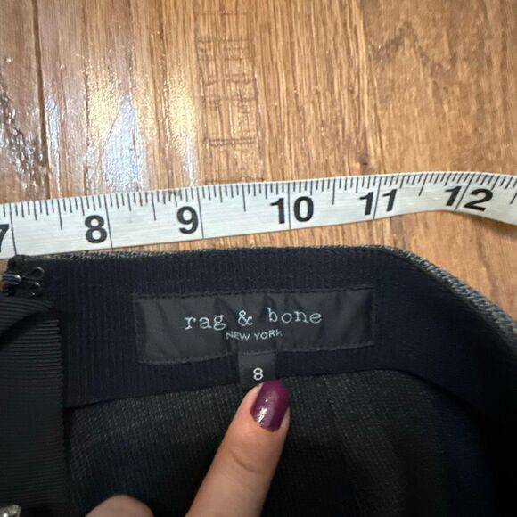 Rag & Bone Simone plaid charcoal stretch skinny pants size 8 - Picture 5 of 11